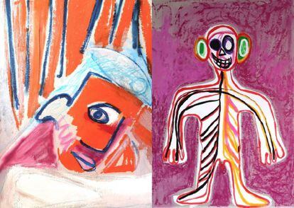 Algunas de las obras del artista vasco que podrán verse en 'The grotesque is pretty'. A la izquierda, 'Oh boy, what a man'. A la derecha, 'My tongue, every atom of my bood'. |