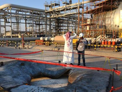 Planta petrolera atacada en septiembre en Arabia Saudí. 