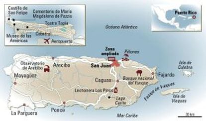 Mapa de Puerto Rico.