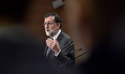 Mariano Rajoy durante una conferencia de prensa.