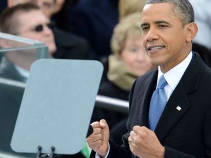 Barack Obama durante su discurso de investidura.