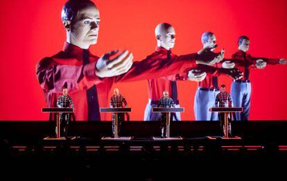 Kraftwerk, durante un concierto en julio de 2014 en Trencin (Eslovaquia).