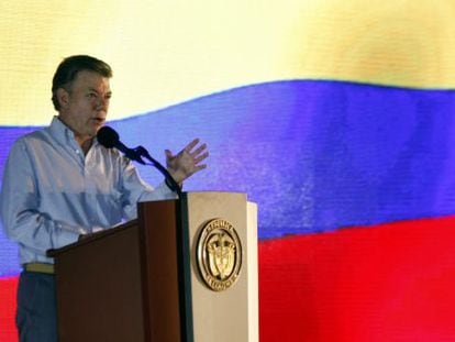 El presidente Juan Manuel Santos, este martes.