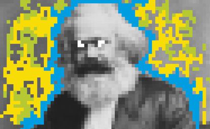 Ilustración de Karl Marx.