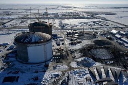 Fábrica de gas licuado en la península de Yamal, en unas instalaciones construidas por Yamal LNG