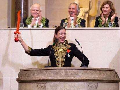 Blanca Li, durante su discurso de toma de posesión en la Academia de Bellas Artes francesa.