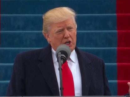 Donald Trump, durante su discurso de toma de posesión.