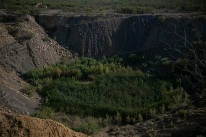 Vista a una mina de carbón abandonada en Cloete, en el municipio de Sabinas, Coahuila. 