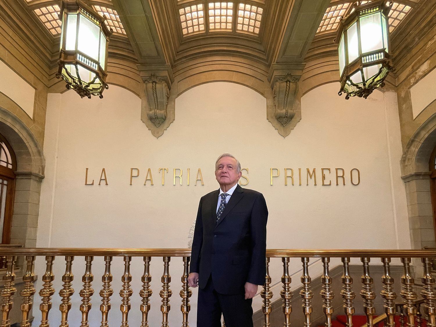 El presidente de México, Andrés Manuel López Obrador, durante un mensaje el 4 de feberero. 