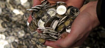 En la imagen, monedas de dos euros.