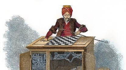 El "Turco" del ajedrecista Wolfgang von Kempelen, un autómata que simulaba jugar al ajedrez, creado hacia 1770.