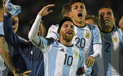 Messi, en octubre, celebra la clasificaci&oacute;n argentina.