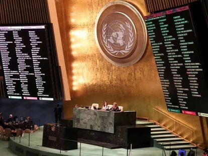 Sesión en el plenario de la Asamblea General de la ONU