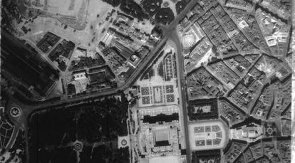 La Plaza de España en una imagen de 1950.