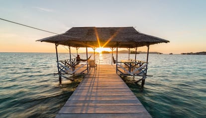 Embarcadero en las islas Togian, en Indonesia.