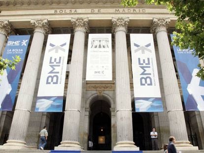 Palacio de la Bolsa de Madrid, sede de BME, en la Plaza de la Lealtad. 