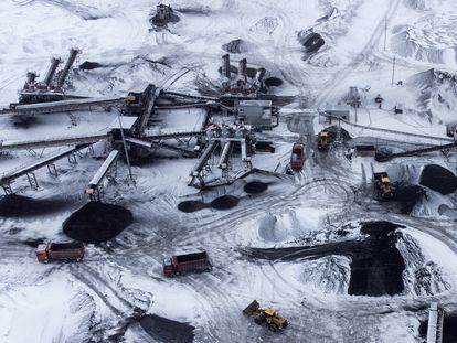 Vista aérea de una mina de carbón en Kémerovo (sur de Rusia), el pasado noviembre.