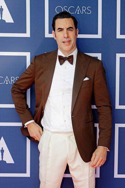 Sacha Baron Cohen, nominado a mejor guion adaptado por Borat 2 y como mejor actor de reparto por El juicio de los 7 de Chicago, de Ralph Lauren.