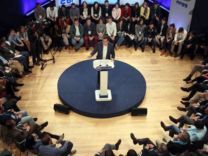 Mariano Rajoy, en un acto de su partido en Bilbao. 