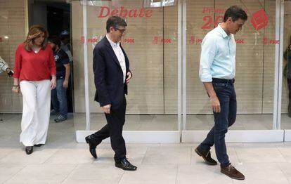 Debate entre los tres candidatos que participan en las elecciones primarias del PSOE.