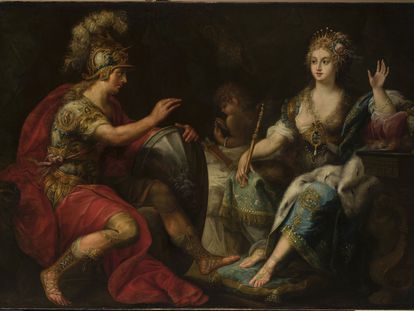 Obra 'Eneas y Dido', del artista Lorenzo Pasinelli del siglo XVII, en la colección del Museo Nacional de Varsovia.