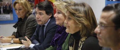 Aguirre, durante el primer comité de dirección del año del PP de Madrid.