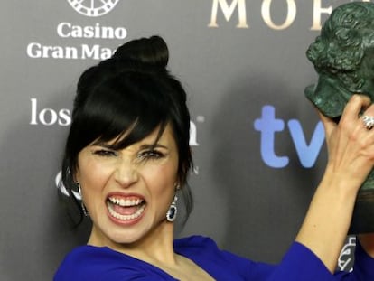 Marian Alv&aacute;rez, con su Goya a la mejor actriz protagonista.