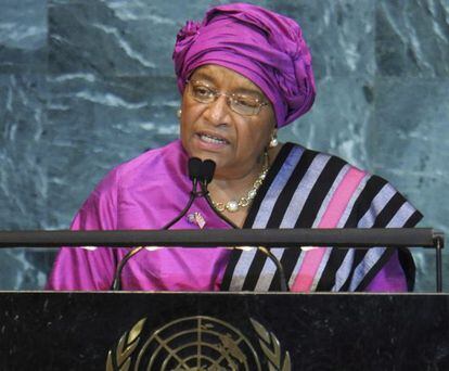 La presidenta de Liberia, Ellen Johnson Sirleaf, en la Asamblea General de la ONU el pasado 24 de septiembre.