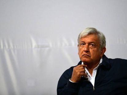 López Obrador, en un evento con víctimas de la violencia. 