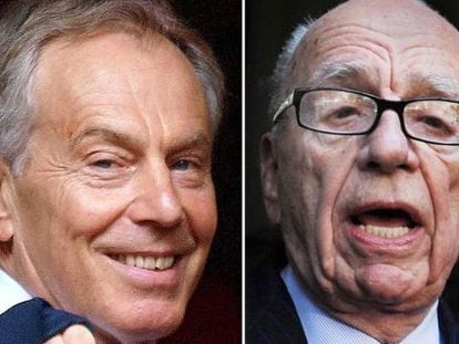 Tony Blair, a la izquierda, y Rupert Murdoch.