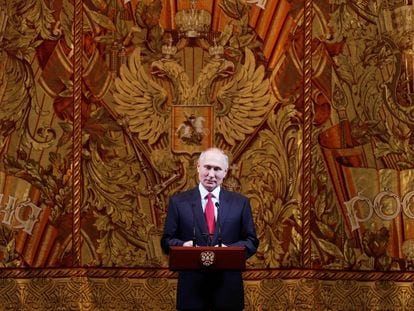 Vladimir Putin, en una gala en el teatro the Bolshoi el 26 de diciembre de 2019.