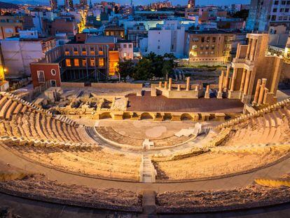 Panorámica del teatro romano de Cartagena (Murcia).