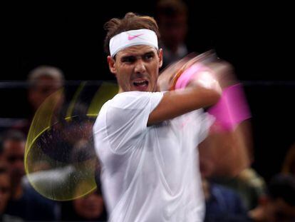 Nadal, durante el partido contra Tsonga.