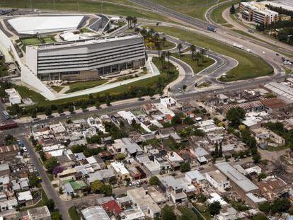 Vista a&eacute;rea del casino de Rosario, en noviembre de 2014. 