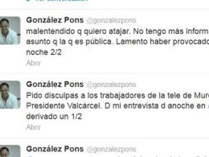 Pons rectifica tras anunciar el cierre de la televisión de Murcia: un “malentendido”