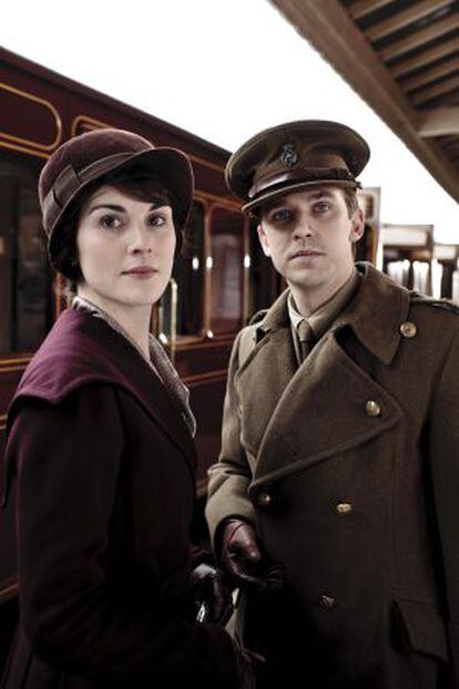 Michelle Dockery y Dan Stevens, en la serie Downton Abbey.