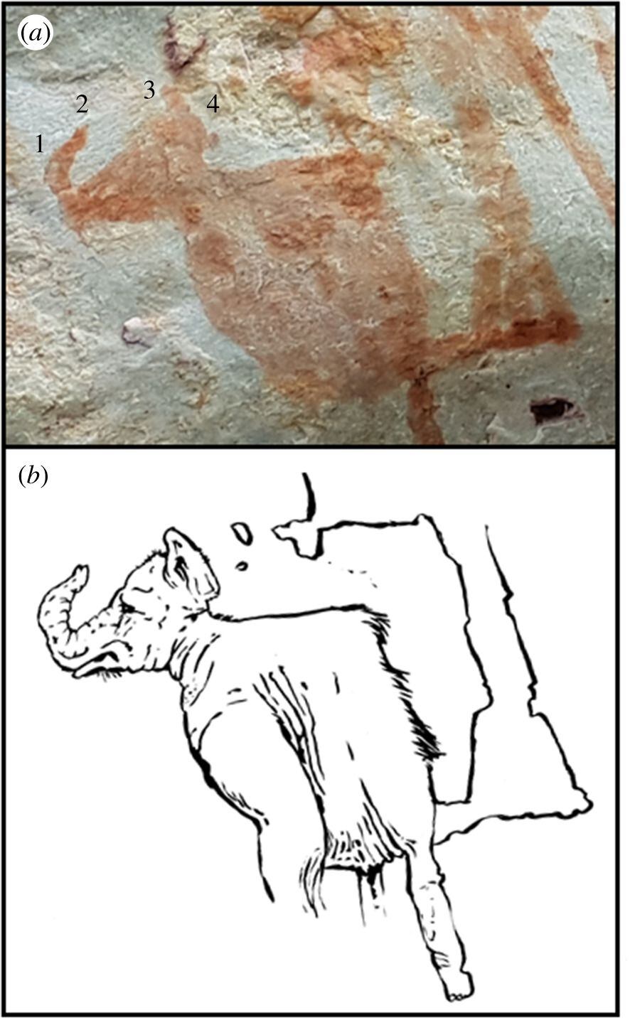Posible representación de un mastodonte extinto en la Edad de Hielo. 