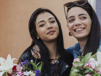 María Jimena Rico junto a su pareja, Shaza Ismail.