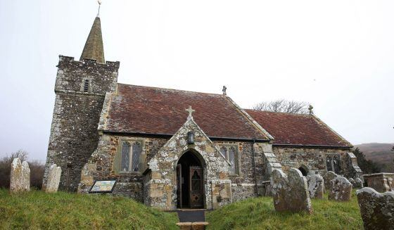 La iglesia en la se celebró la ceremonia, en Mottistone, Isle of Wight.