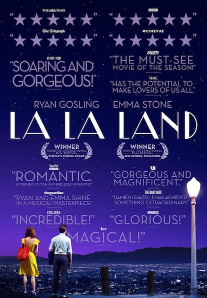 Uno de los carteles de ‘La la land’ en su estreno en España