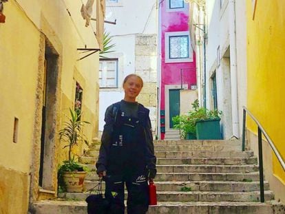 Greta Thunberg, en Lisboa, en una imagen que publicó en su Instagram.