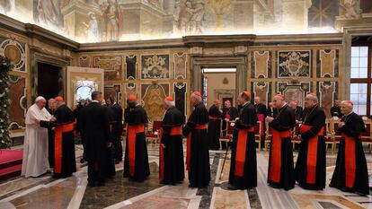 El Papa Francisco en un acto en el Vaticano en diciembre de 2019.