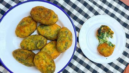 Croquetas de espinacas con pasas y frutos secos