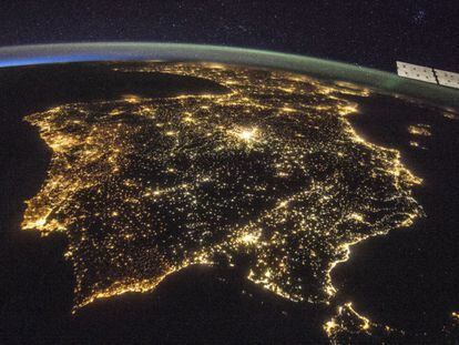 La península Ibérica, desde la ISS.