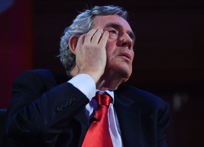 Gordon Brown, durante una conferencia en mayo de 2019 en Londres.