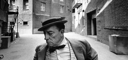 Buster Keaton captado por última vez en los estudios MGM en 1965.