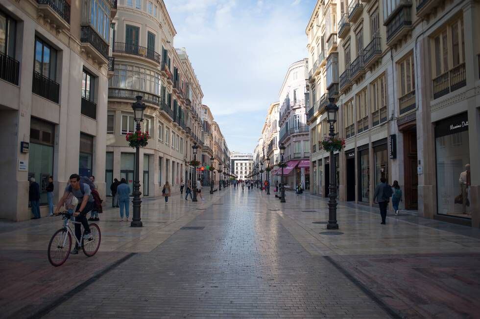 La calle Marques de Larios, de Málaga, el 13 de marzo.