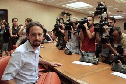 Pablo Iglesias, cabeza de lista de Podemos, el 13 de junio de 2014.