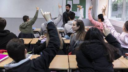 Alumnos en una clase de cuarto de la ESO. / MÓNICA TORRES (EL PAÍS)