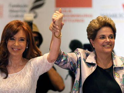 Cristina Kirchner y Dilma Rousseff en Sao Paulo.